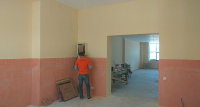 Гипсокартон, плитка на стены, плитка на пол, покраска стен и потолков 