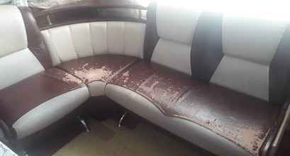 Перетяжка кухонного кутках із зміною дизайну.
