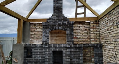Барбекю з плитою кухонною на два кружки і умивальником