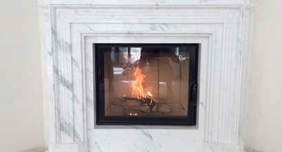 Камінна топка Gavryliv&Sons 76x62, мармуровий портал Рига виробник браво