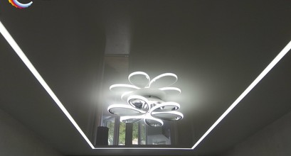 Натяжна стеля з ледлініями!