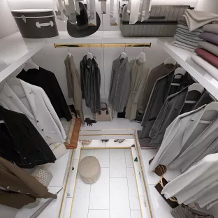 Дизайн гардеробної кімнати. ЖК «PODIL PLAZA & RESIDENCE”